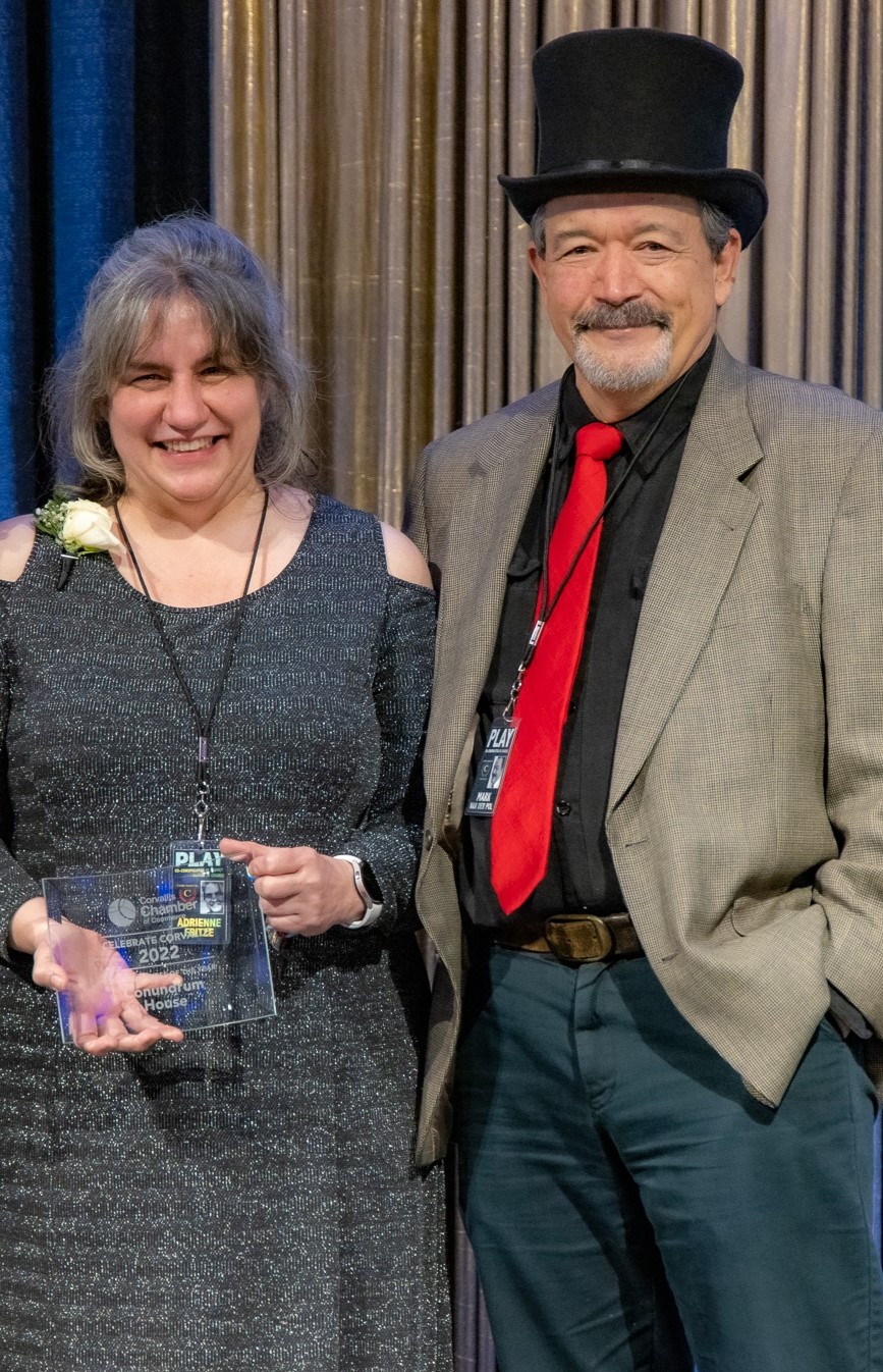 Mark and Adrienne winning an award
